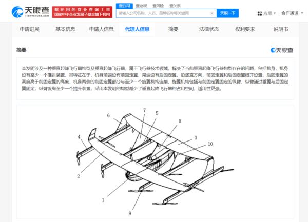 奇瑞汽车垂直起降飞行器专利公布 可减少占用空间(图2)
